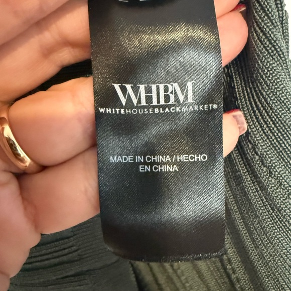 White House Black Market Rosemary Sage Green Zip Rib Halter Sweater Tank Sz L - Picture 6 of 10